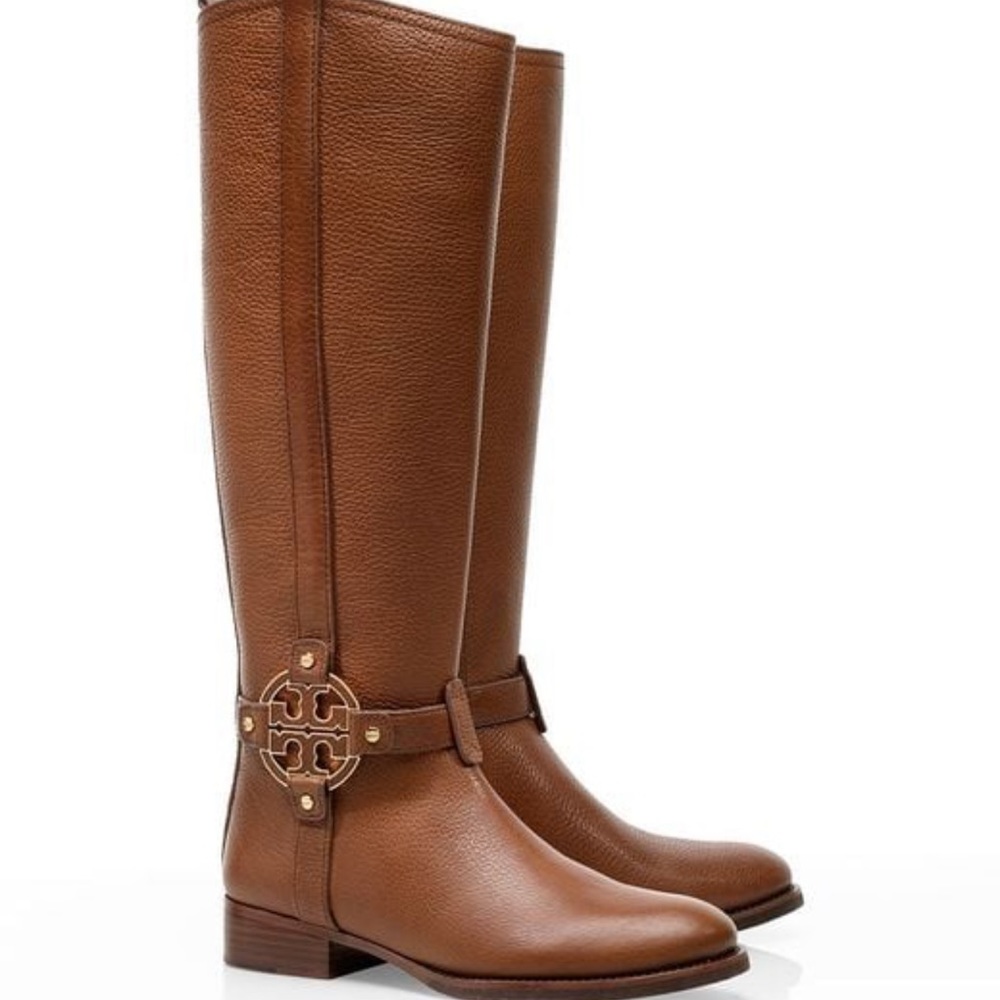 Tory Burch Tan Leather Riding Boots